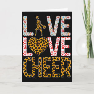 Funny Cheerleading Girls Leopard Cheetah Print Lov Card