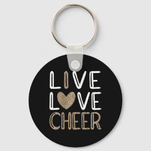 Funny Cheerleading Girls Leopard Cheetah Print Lov Keychain
