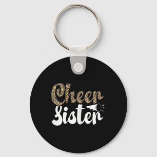 Funny Cheerleading Leopard Graphic Women Cheer Sis Keychain
