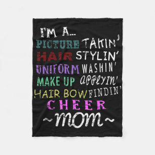 Funny Cheerleading Mom Shirts For Cheer Moms Fleece Blanket