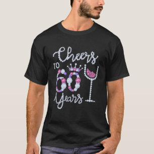 Funny Cheers To 60 Years Wine Glass Est. 1962 60Th T-Shirt