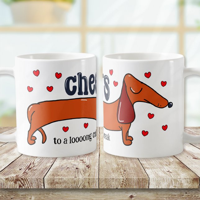 Funny Cheers to a Long Coffee Break Dog Coffee Mug (Creator Uploaded)