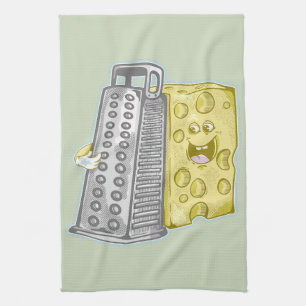 Funny cheese and cheese grater kitchen towel