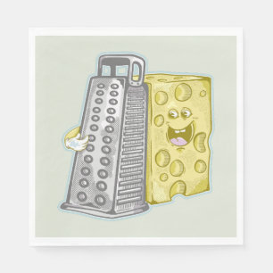 Funny cheese and cheese grater napkin