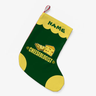Funny Cheese Cheeseologist Cheesehead Small Christmas Stocking