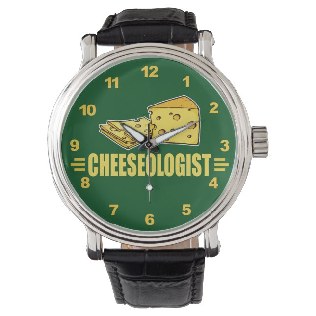 Funny Cheese Cheeseologist Cheesehead Watch (Front)