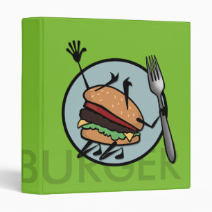 FUNNY CHEESEBURGER 3 RING RECIPE BINDER