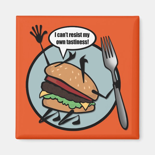 FUNNY CHEESEBURGER CARRÉ MAGNET (Devant)