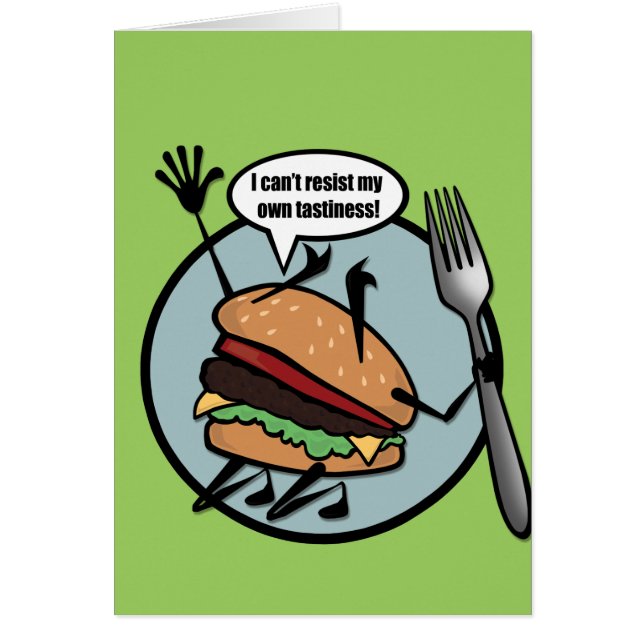 FUNNY CHEESEBURGER GREETING CARD (Front)