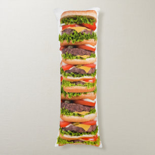 Funny Cheeseburger Stack Body Pillow