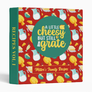 Funny Cheesy But Still Grate Dairy Food Pattern Binder