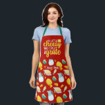 Funny Cheesy But Still Grate Dairy Product Pattern Apron<br><div class="desc">Funny and cool apron to make cooking more fun. Personalized gift for family and friends who love cooking,  baking and trying new recipe in the kitchen. Customize the wording to fit your occasion. You can use the Design Tool to further change the font type,  font colour and font size.</div>