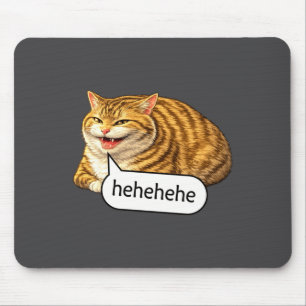 Funny Cheesy Cat Smile Meme Silly Weird Chubby Cat Mouse Pad
