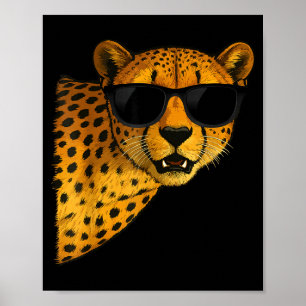 Funny Cheetah Art For Men Women Kids Animal Safari Poster