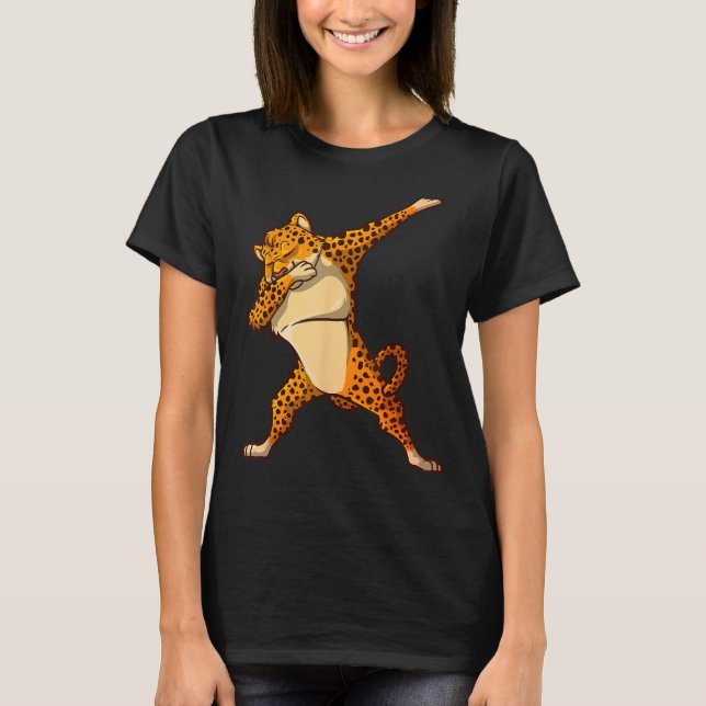 Funny Cheetah Dance For Kids Boys Girls Dabbing Ch T-Shirt (Front)