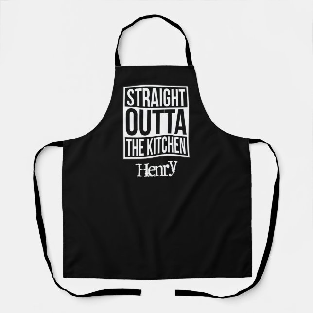 Funny Chef and Cook Straight Outta the Kitchen Apron (Front)