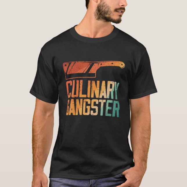 Funny Chef Art Men Women Restaurant Kitchen Food C T-Shirt (Front)