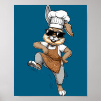 Funny Chef Bunny Cool Baker Rabbit Cooking Cartoon