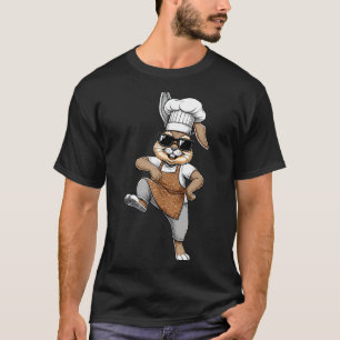 Funny Chef Bunny Cool Baker Rabbit Cooking Cartoon T-Shirt