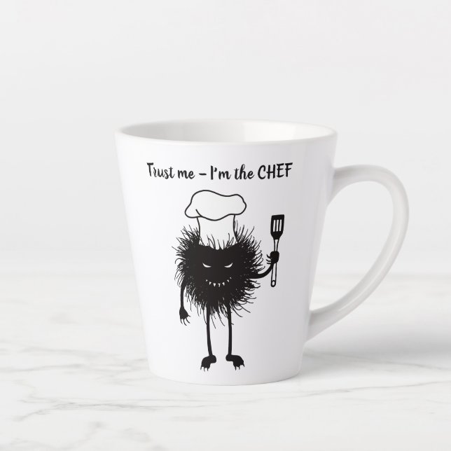 Funny Chef Character Cooking Latte Mug (Right)