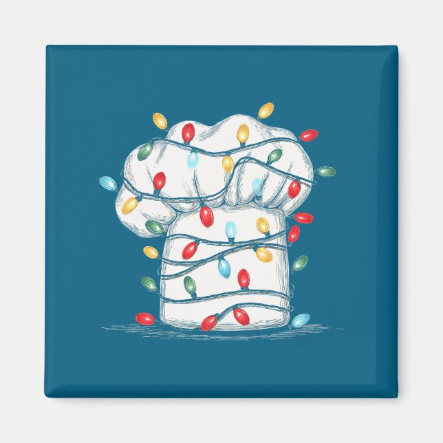 Funny Chef Christmas Graphics Lights Lover Cook Co Magnet (Front)