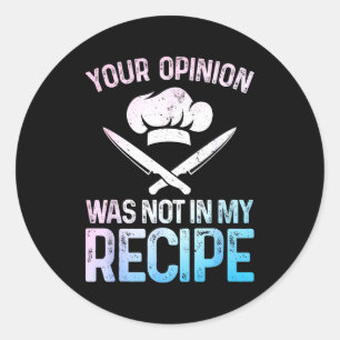 Funny Chef Design For Men Women Cook Cooking Culin Classic Round Sticker