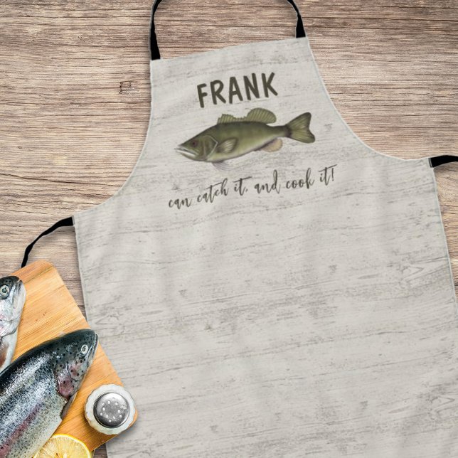 Funny Chef Fisherman Bass Fish Custom Wildlife  Apron (Creator Uploaded)
