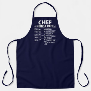Funny Chef Hourly Rate Navy Blue Apron