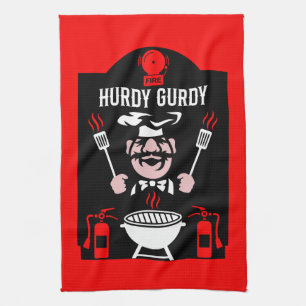 Funny Chef Hurdy Gurdy Kitchen Towel