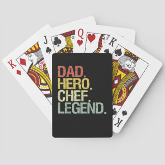 Funny chef legend dad playing cards