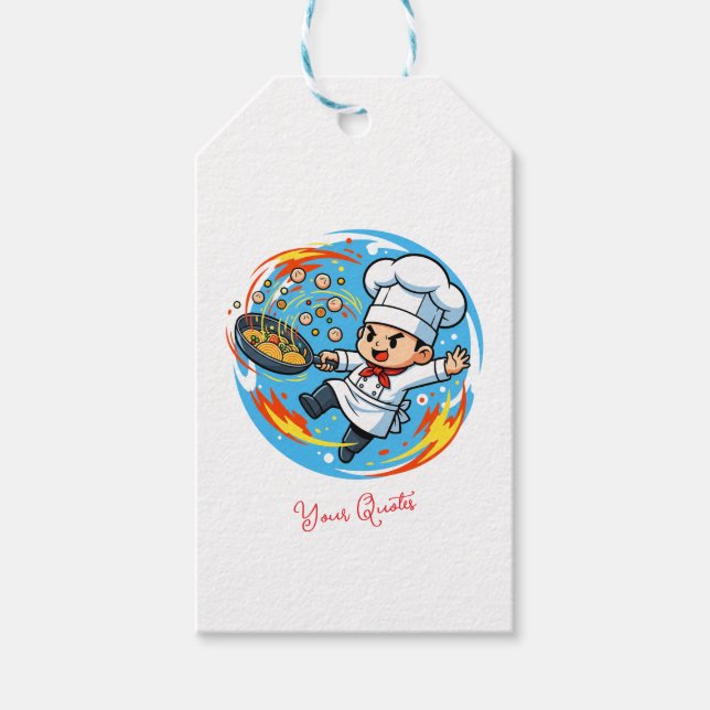 Funny Chef Mascot Gift Tags (Front)