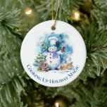 Funny Chef Snowman Christmas Ornament<br><div class="desc">Add a dash of humour and a sprinkle of magic to your holiday décor with our Funny Chef Snowman Christmas Ornament. Perfect for the culinary enthusiast or anyone who loves a good laugh,  this ornament features a whimsical snowman chef who's "Cooking Up Holiday Magic"!</div>