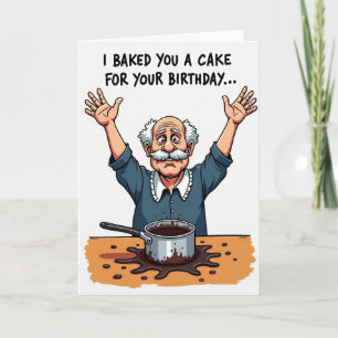 Funny Chef Spill Birthday Card