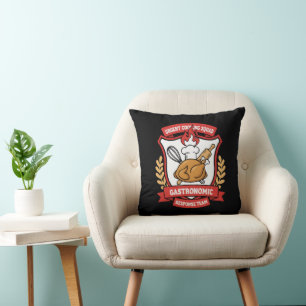 Funny Chef Urgent Cooking Squad Gastronomic Team Throw Pillow
