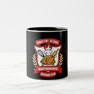 Funny Chef Urgent Cooking Squad Gastronomic Team Two-Tone Coffee Mug