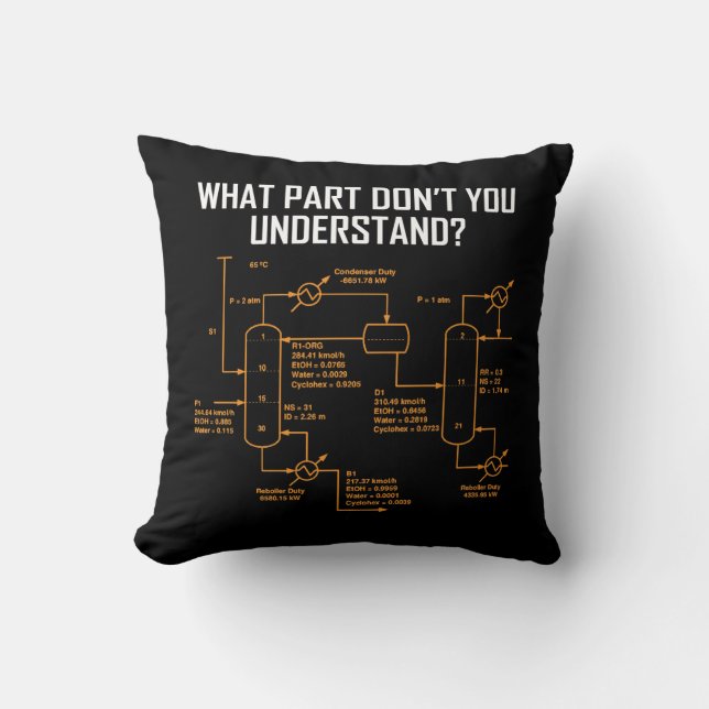 Funny Chemical Engineer - Chemical Engineering Throw Pillow (Front)