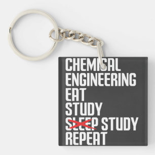 Funny Chemical Engineering Eat Study Repeat Gift Keychain