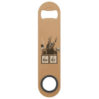 Funny chemistry bear discovered beer speed bottle opener