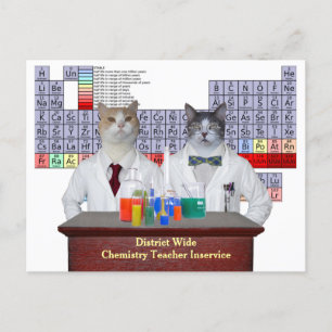 Funny Chemistry Cats Postcard