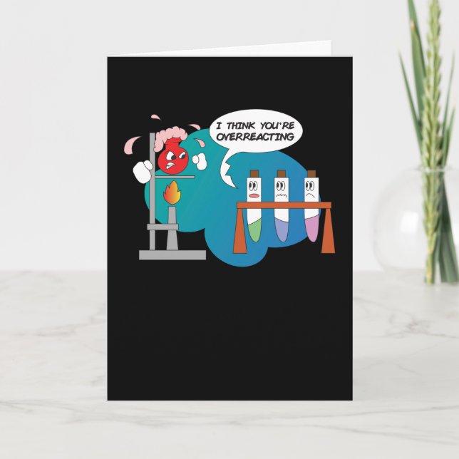 Funny Chemistry Comic Chemical Reaction Card (Front)
