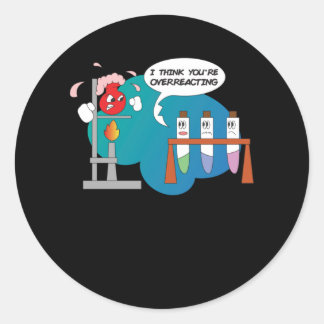 Funny Chemistry Comic Chemical Reaction Classic Round Sticker