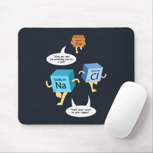 Funny Chemistry Periodic Table Pun Custom Name Mouse Pad