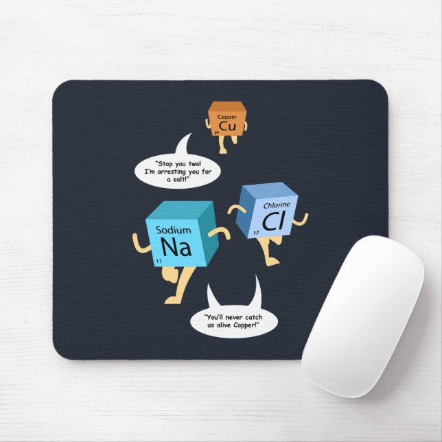 Funny Chemistry Periodic Table Pun Custom Name Mouse Pad (With Mouse)