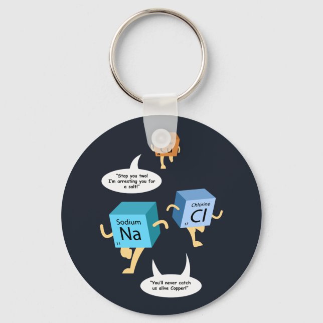 Funny Chemistry Periodic Table Science Keychain (Front)