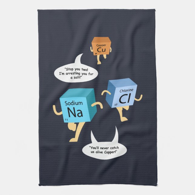 Funny Chemistry Periodic Table Science Kitchen Towel (Vertical)