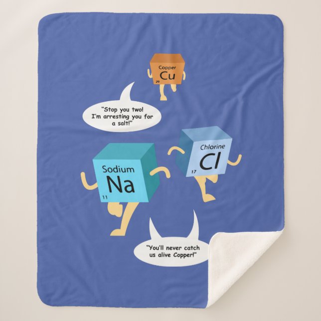 Funny Chemistry Periodic Table Science Sherpa Blanket (Front)