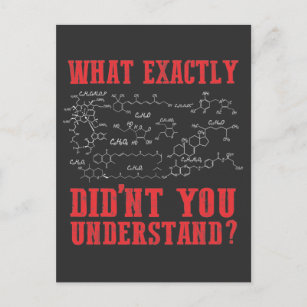 Funny Chemistry Teacher Chemist Student Formula Postcard