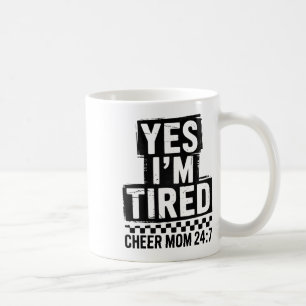 Funny Chequered Cheer Mom Cheerleading Mother's Da Coffee Mug
