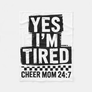 Funny Chequered Cheer Mom Cheerleading Mother's Da Fleece Blanket