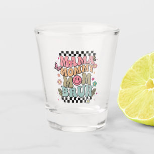 Funny Chequered Mama Flowers Mother’s Day Cute Mom Shot Glass